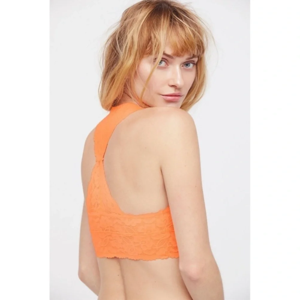 Free People Intimately Galloon Lace  Racer‎ Back Bralette XS Coquette Romantic